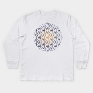 Sacred Geometry Flower of Life Kids Long Sleeve T-Shirt